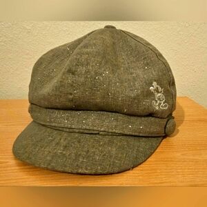 Disneyland Newsboy Style Silver Embroidered Hat